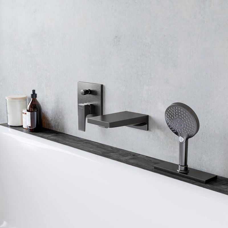 Baños-Ducha-Fono-Raindance-Select-S-Cromo-Negro-Cepillado-120-cm