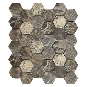Mosaico Emperador Mix Hexagon 30x30 cm