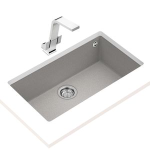 Lavaplatos de Granito Square 1 Cubeta Stone Grey 760x440 mm