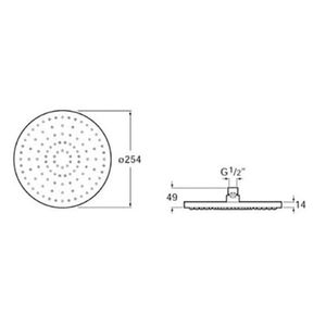 Plato Ducha Rainsense Redondo 25 Cm 1 Jet S/Brazo A5B2250NB0 Negro Mate