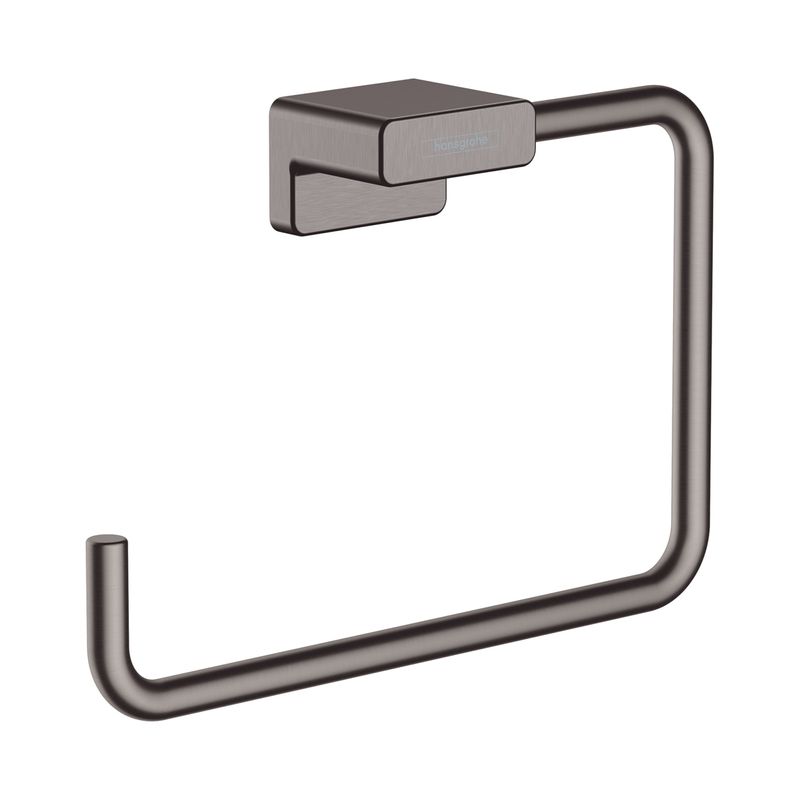 Baños-Toallero-Argolla-Negro-Cromo-Cepillado-Hansgrohe
