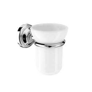 Vaso Portacepillos de Pared Carmen Soporte Cromado 115x81x105 mm
