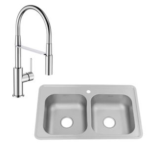Lavaplatos Socoda 239857 dos Cubetas + Grifería Brizo