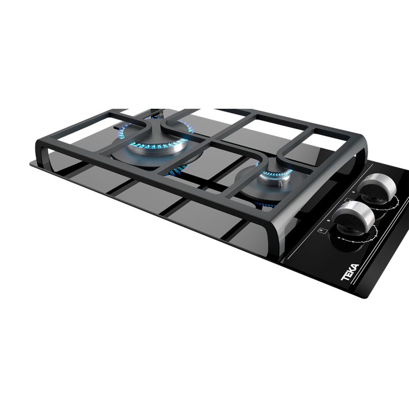 Cocina-Encimera-Cristal-Gas-ExactFlame-2q-Empotrada-30-cm