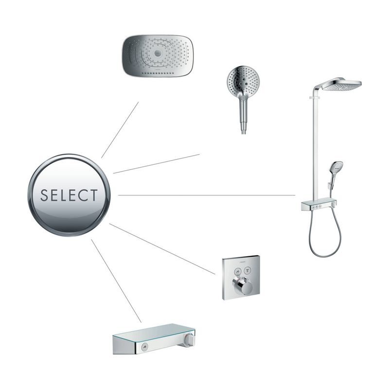 Baños-Columna-Ducha-Raindance-Select-E-30-cm-C-Termostato-27127400-Blanco-Cromo