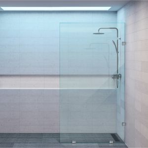 Mampara de Ducha Civita con Vidrio Fijo Inoxidable, 190x90 cm