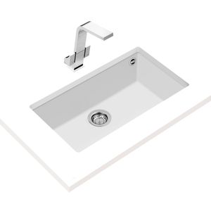 Lavaplatos de Granito Square 1 Cubeta Blanco 760x440 mm