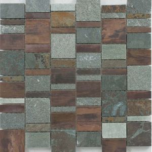 Mosaico Stone Metal Mix Brown 30x30 cm