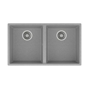 Lavaplatos de Granito Square 2 Cubetas Stone Grey 760x430 mm