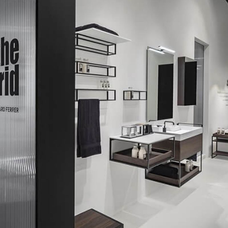 Baños-Mueble-de-Baño-The-Grid-Auxiliar-Negro-Mate-Roble-Oscuro