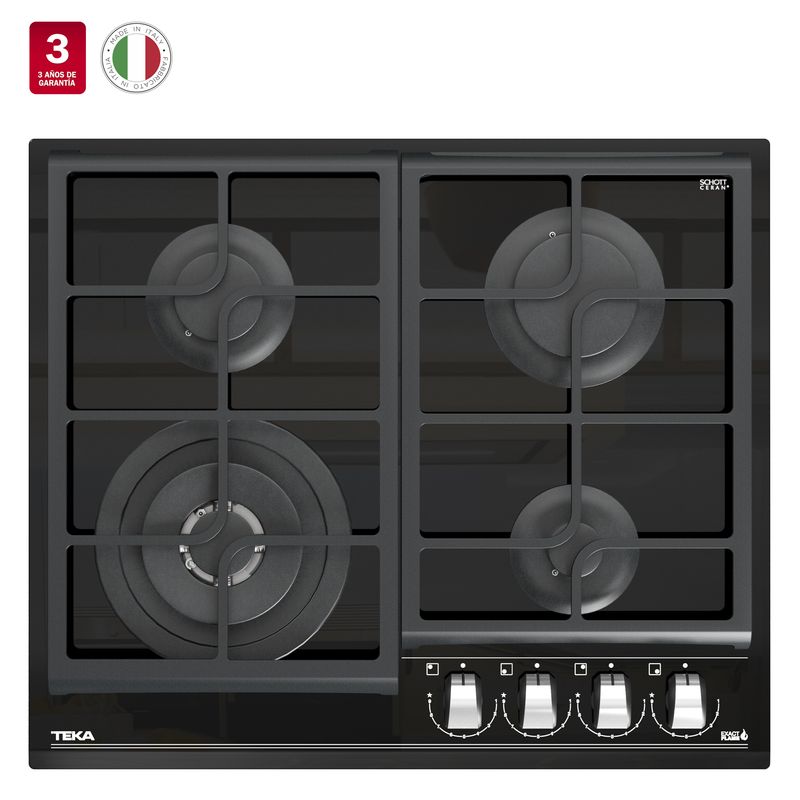 Cocina-Encimera-Cristal-Gas-GZC-64320-XBB-ExactFlame-4q-Doble-Anillo-Empotrada-60-cm