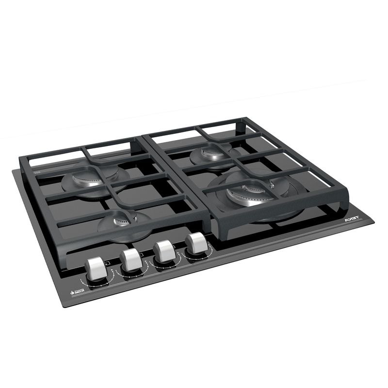 Cocina-Encimera-Cristal-Gas-GZC-64320-XBB-ExactFlame-4q-Doble-Anillo-Empotrada-60-cm