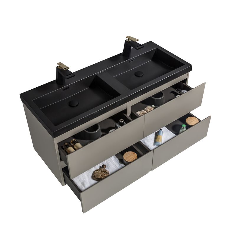 Baños-Mueble-de-Baño-City-Doble-con-Lavamanos-Negro-Mate-y-Desague-Base-Thunder-Grey-Mate-1200x500x520-mm