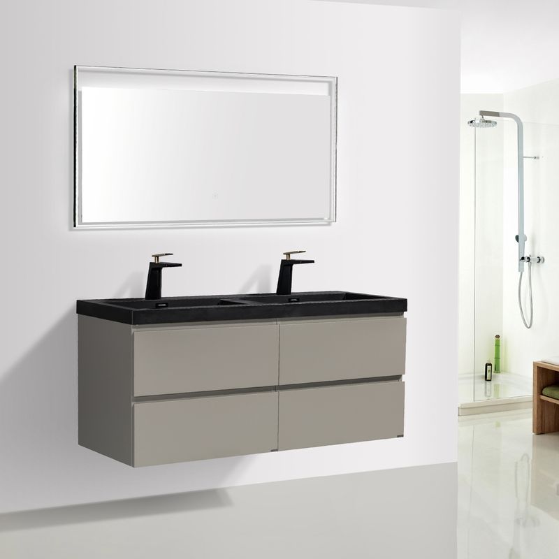 Baños-Mueble-de-Baño-City-Doble-con-Lavamanos-Negro-Mate-y-Desague-Base-Thunder-Grey-Mate-1200x500x520-mm