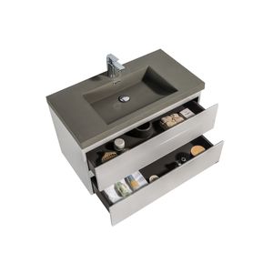 Mueble de Baño City con Lavamanos Cement Base High Gey Glossy 900x550x480 mm