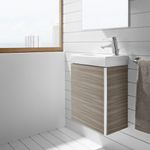 Baños-Mueble-de-Baño-Mini-Una-Puerta-con-Espejo-y-Lavamanos-Gris-Arenado-450-mm