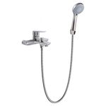 Baños-Griferia-Ducha-Tina-City-Expuesta-C-Ducha-Fono-Flexible-Soporte-Brushed