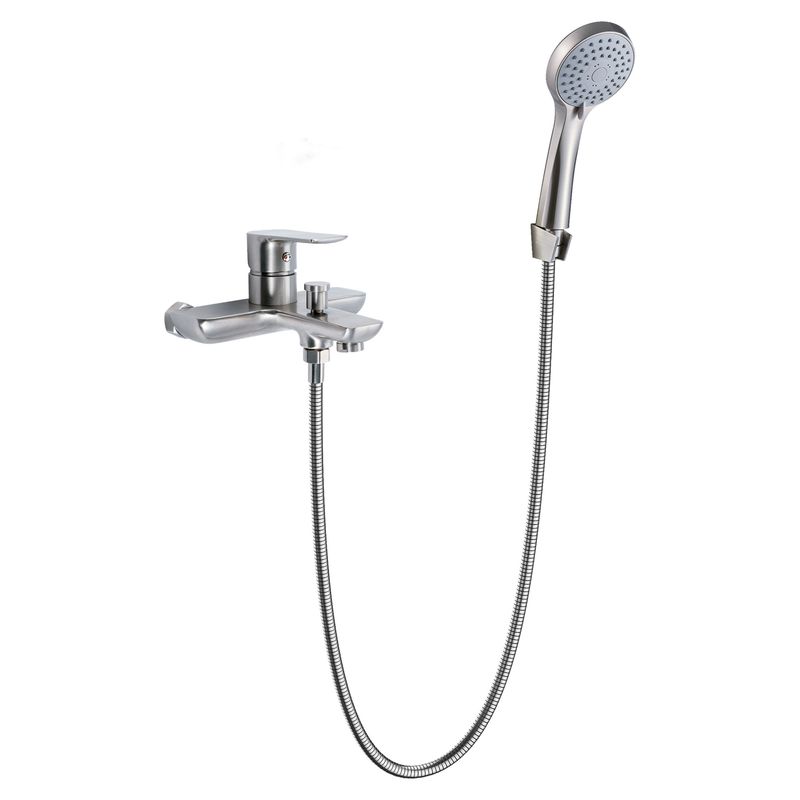 Baños-Griferia-Ducha-Tina-City-Expuesta-C-Ducha-Fono-Flexible-Soporte-Brushed