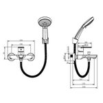 Baños-Griferia-Ducha-Tina-City-Expuesta-C-Ducha-Fono-Flexible-Soporte-Brushed