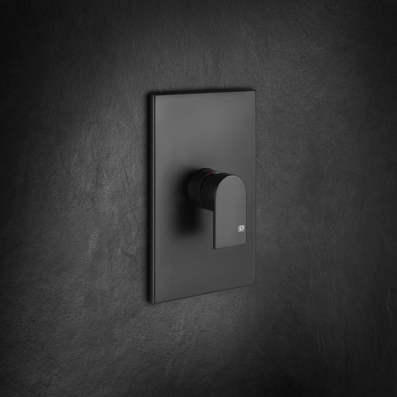 Baños-Mezclador-Ducha-Via-Manzoni-Una-Via-Empotrado-sin-Cuerpo-Interno-Negro-Mate