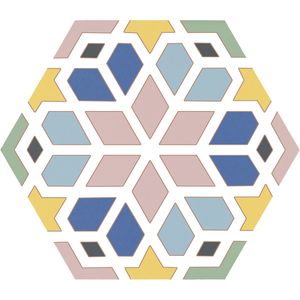 Porcelanato Kasbah Mix Colors Hex Multicolor Mate 25x25 cm