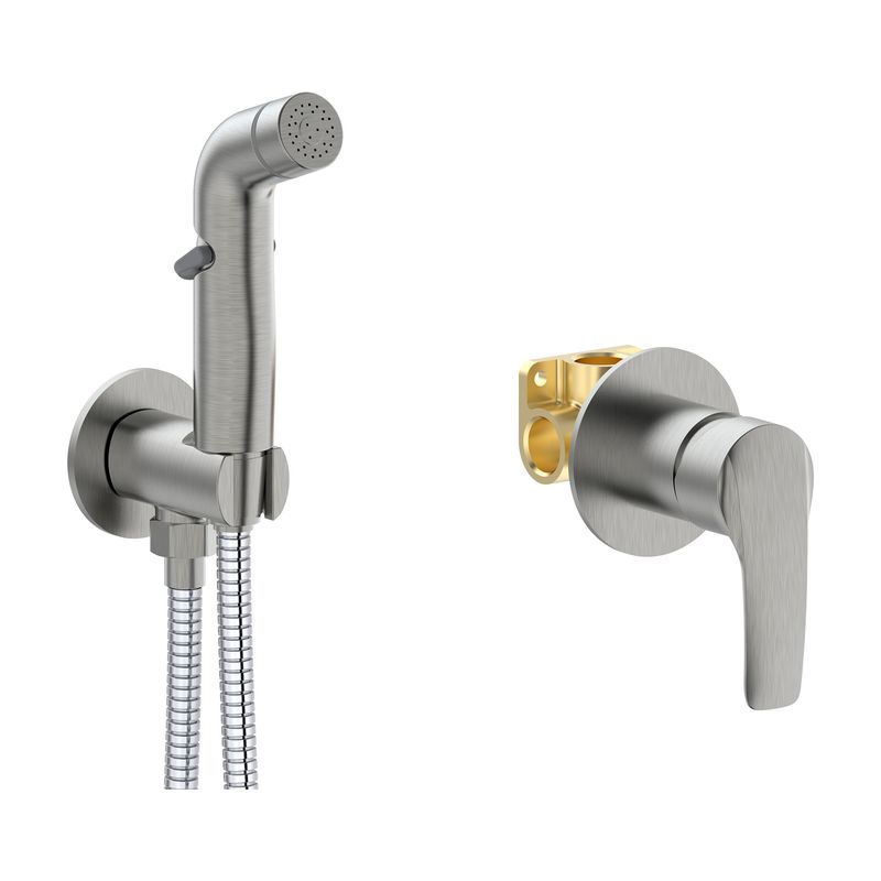 Baños-Ducha-Higienica-Luxor-con-Soporte-y-Flexible-Brushed-Nickel