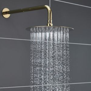Plato Ducha Urban Redondo 25 Cm 1 Jet S/Brazo Dorado