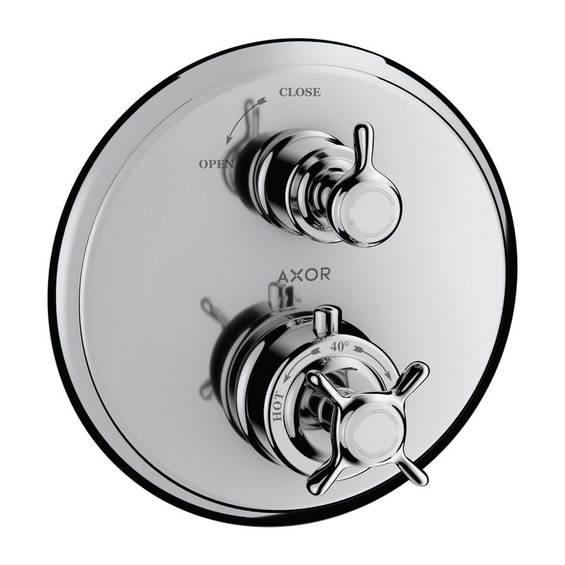 Baños-Embellecedor-de-termostato-de-tina-Montreux-con-llave-de-paso-cromado