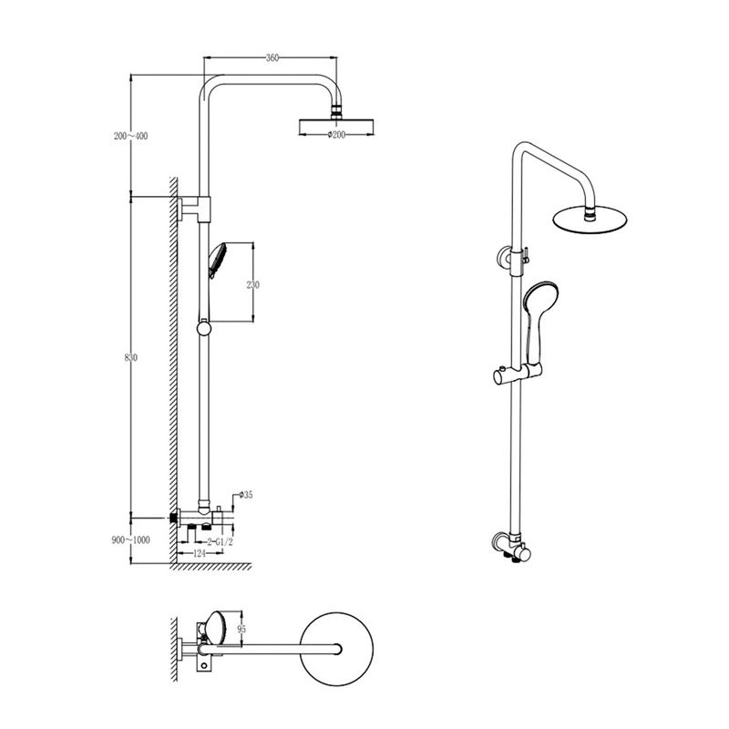 Baños-Columna-Ducha-New-Home-20-Cm-S-Griferia-Brushed