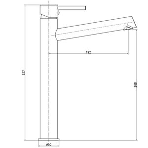 Grifería lavamanos Level Alta 27cm sin Desague Cromo