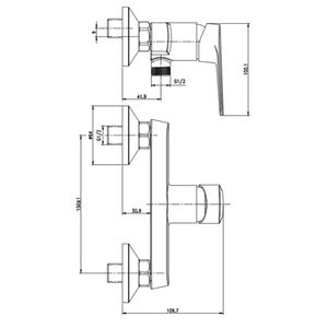 Grifería ducha expuesta Boston Cromo