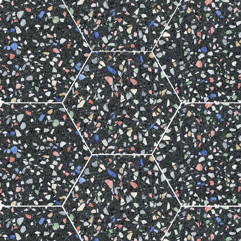 Pisos-y-Muros-Porcelanato-Venice-Negro-Mate-Hexagonal-22x25-cm