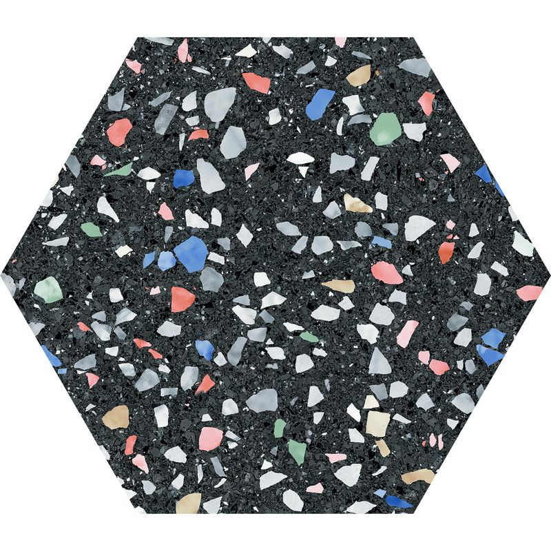 Pisos-y-Muros-Porcelanato-Venice-Negro-Mate-Hexagonal-22x25-cm