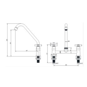 Grifería Cocina Universal Bimando 1 Jet Cromo