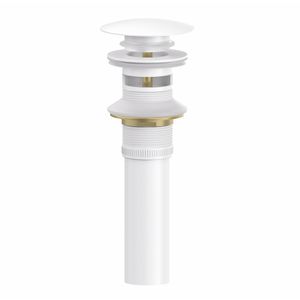 Desagüe Click 1 1/4" con Rebalse Blanco Mate