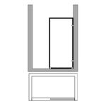 Baños-Mampara-de-Ducha-Canale-con-Vidrio-Fijo-Texturizado-Negro-Mate-900x1900-mm