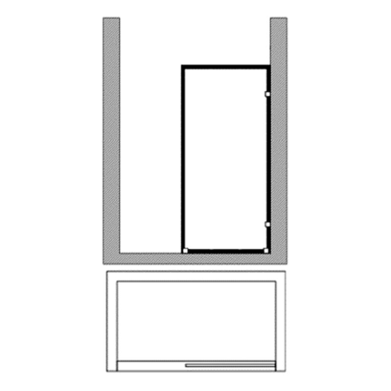 Baños-Mampara-de-Ducha-Canale-con-Vidrio-Fijo-Texturizado-Negro-Mate-900x1900-mm