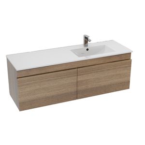 Mueble de Baño Delfos Doble 1 Cajón Light OAK 1200 mm con Lavamanos Derecho