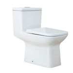 Baños-WC-Kubik-One-Piece-Descarga-Muro-con-Asiento-y-Fijaciones-Blanco