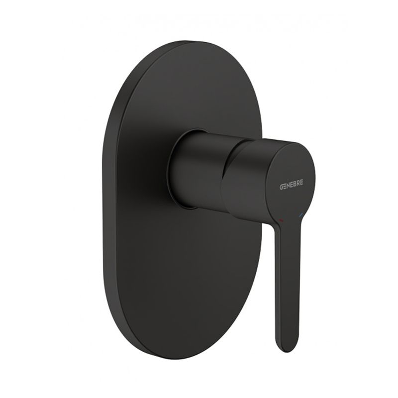 Baños-Mezclador-Ducha-Oslo-una-Via-Empotrado-con-Cuerpo-Interno-Negro-Mate