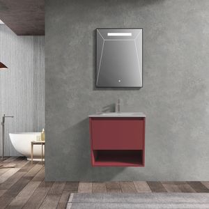 Mueble de Baño Delfos Color un Cajón y Repisa con Lavamanos Terracota 600 mm