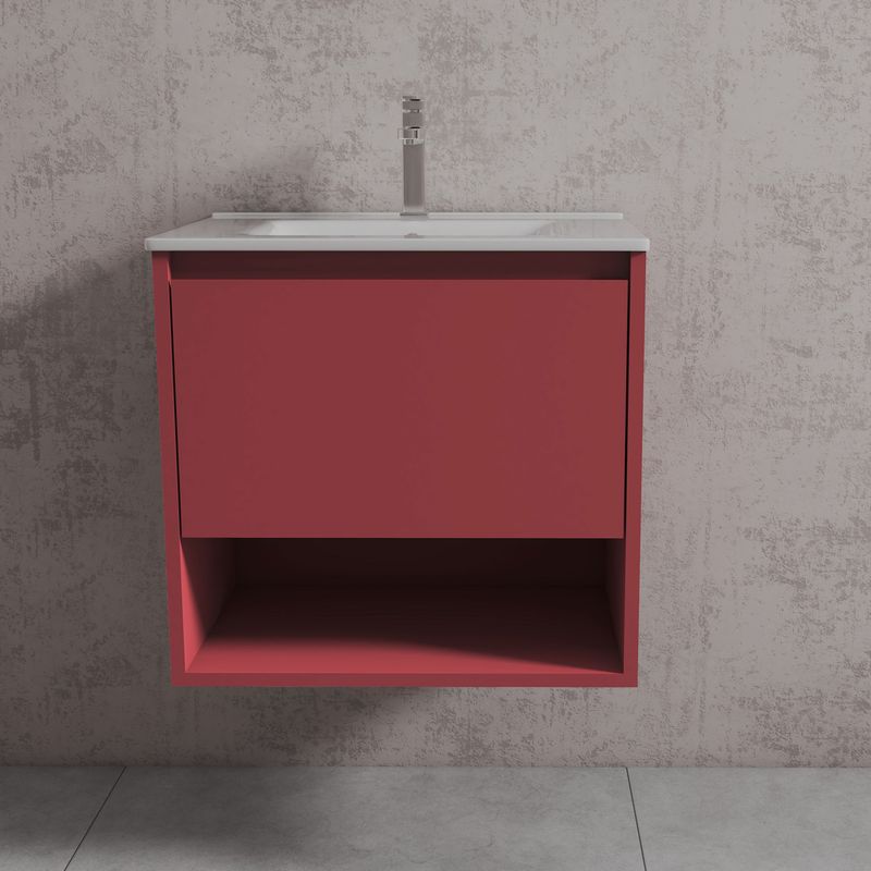 Baños-Mueble-de-Baño-Delfos-Color-un-Cajon-y-Repisa-con-Lavamanos-Terracota-600-mm