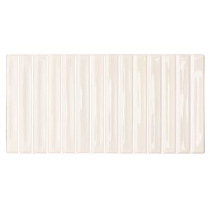 Cerámica Muro Colour Notes Oat Bars Blanco Brillante 4x12.5 cm