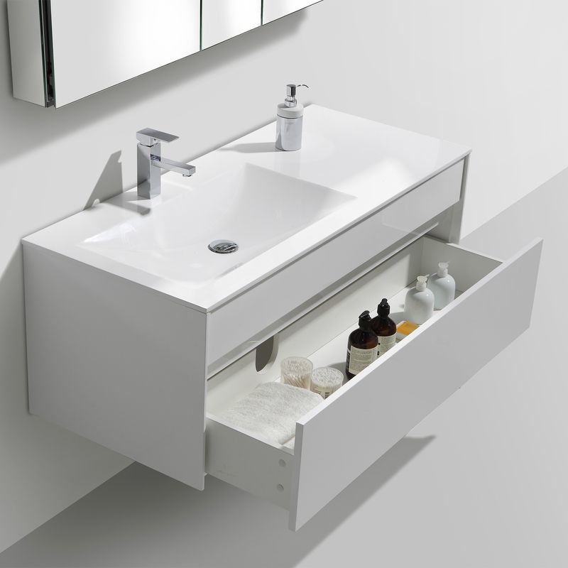 Baños-Mueble-De-Baño-Sunset-1200-Blanco-Lacado-con-Lavamanos-Izquierdo-y-Rebalse