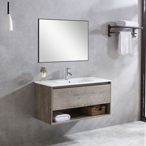 Mueble de Baño Queen 1 Cajón y Repisa Grey Stone con Lavamanos 800 mm