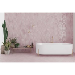 Porcelanato Flow Diamond Decor Old Rose Mate 14x24 cm