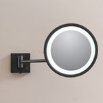 Baños-Espejo-Muro-Redondo-con-Aumento-y-Led-Negro-Mate