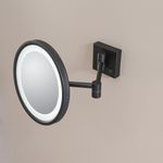 Baños-Espejo-Muro-Redondo-con-Aumento-y-Led-Negro-Mate
