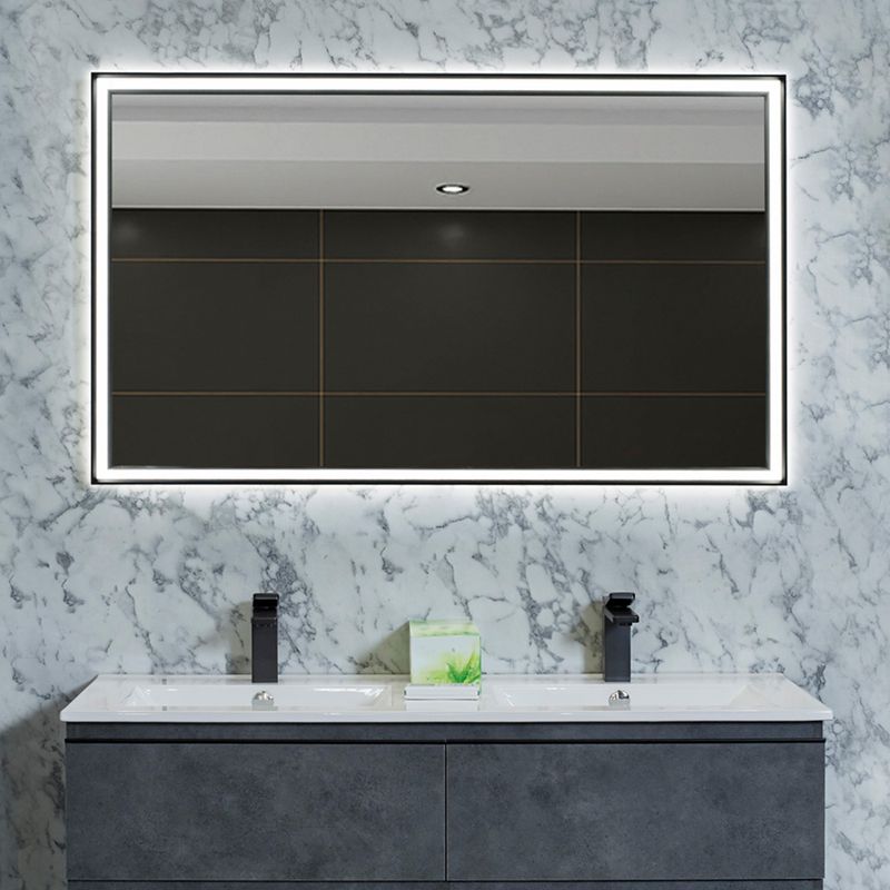 Baños-Espejo-Rectangular-Live-Negro-800x700mm-con-Luz-Led-y-Desempañante