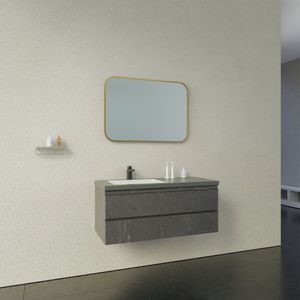 Espejo Rectangular Zia Dorado Cepillado 100x70 mm